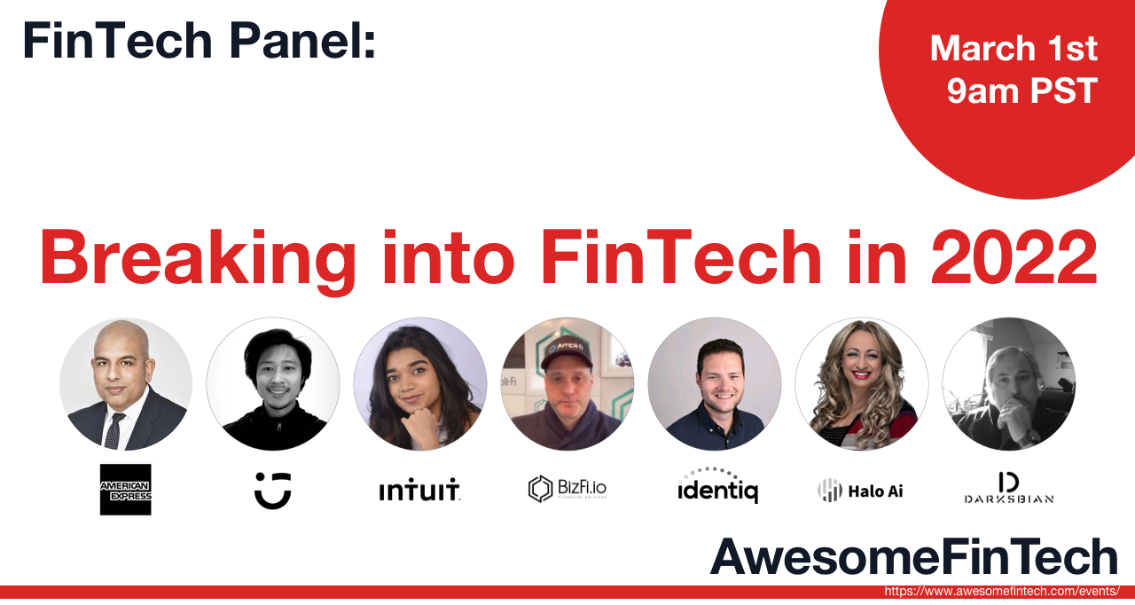 FinTech Panel: Breaking into FinTech in 2022