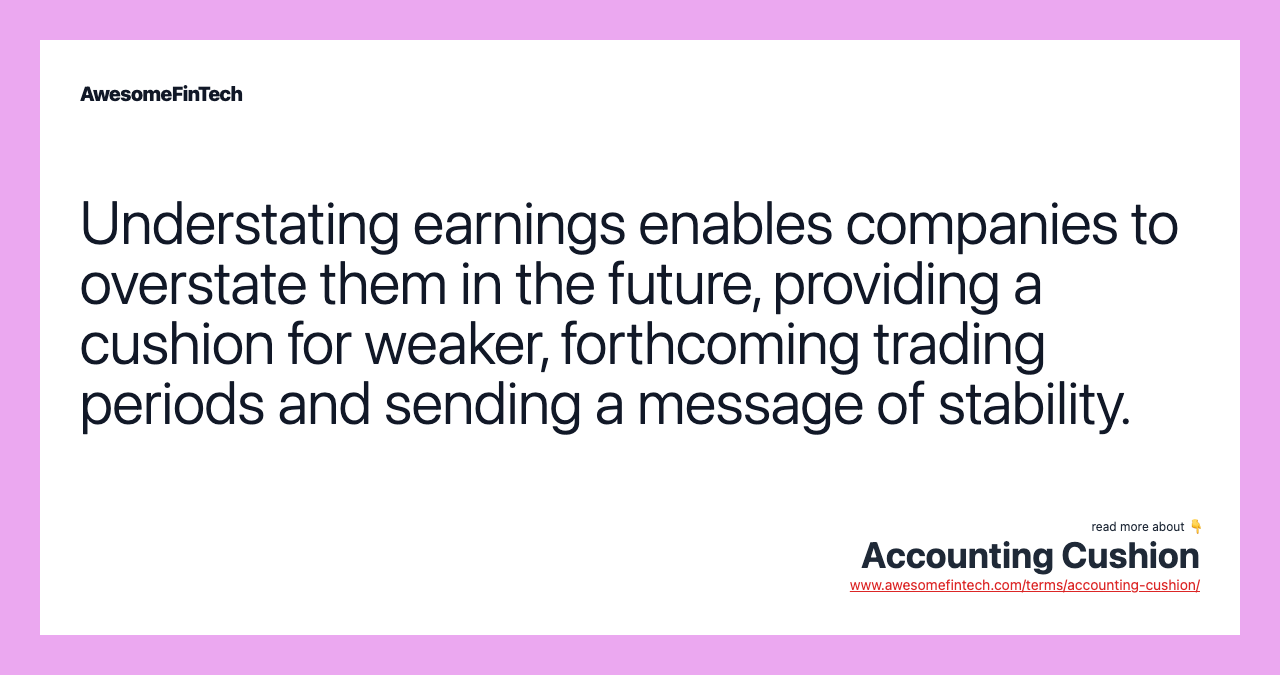 Accounting Cushion AwesomeFinTech Blog