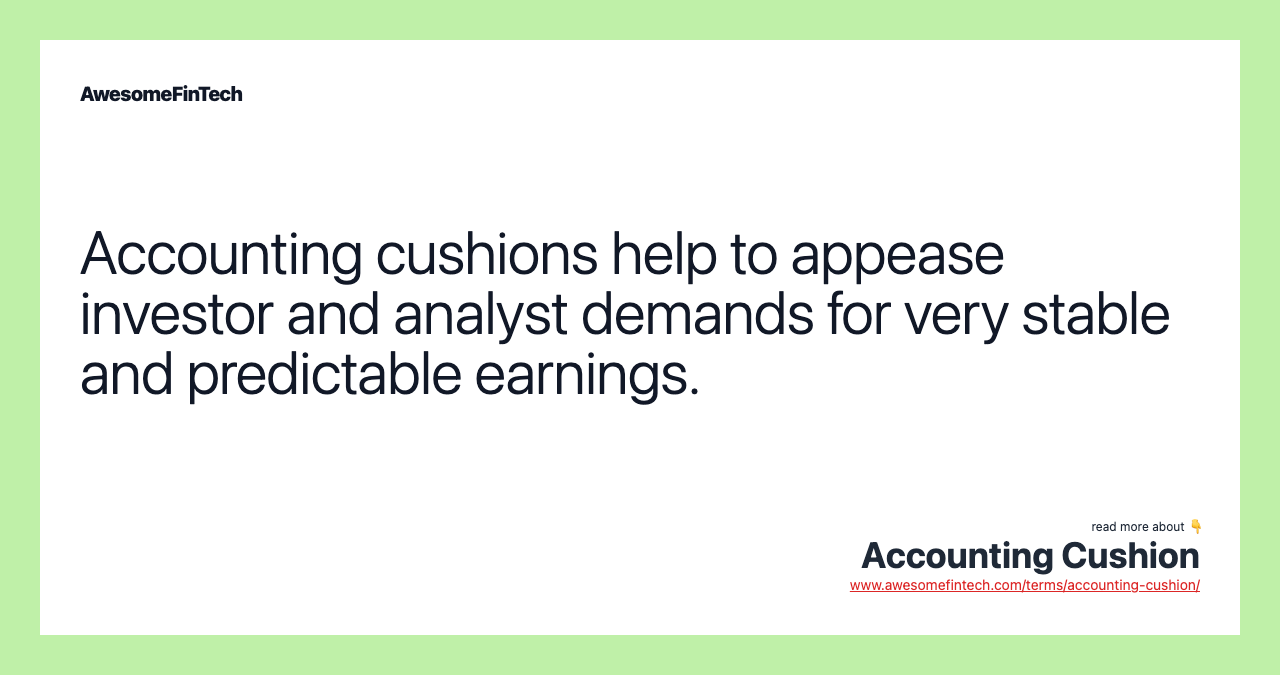 Cushion Meaning Accounting at Craig Taylor blog