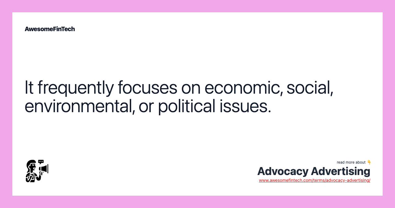 It frequently focuses on economic, social, environmental, or political issues.
