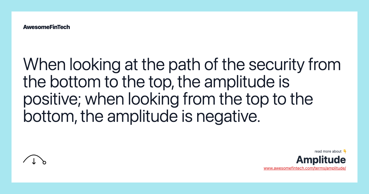 When looking at the path of the security from the bottom to the top, the amplitude is positive; when looking from the top to the bottom, the amplitude is negative.