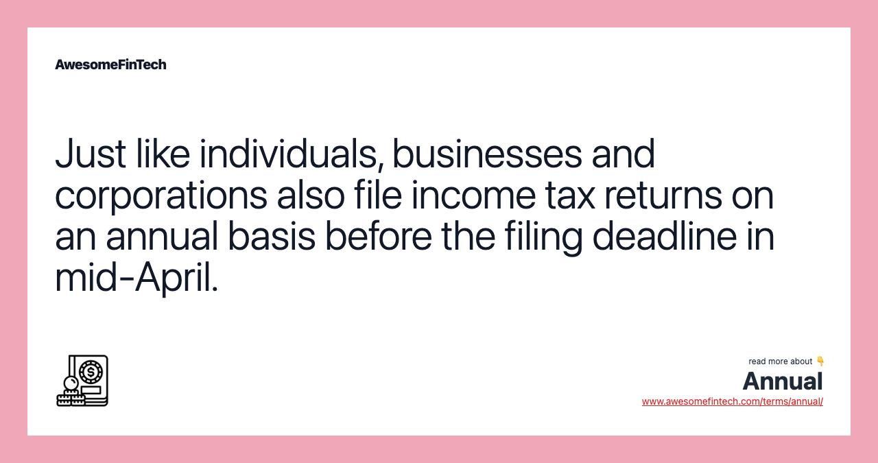 Just like individuals, businesses and corporations also file income tax returns on an annual basis before the filing deadline in mid-April.