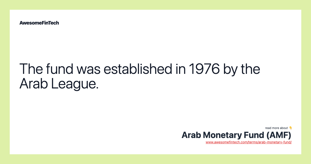 The fund was established in 1976 by the Arab League.