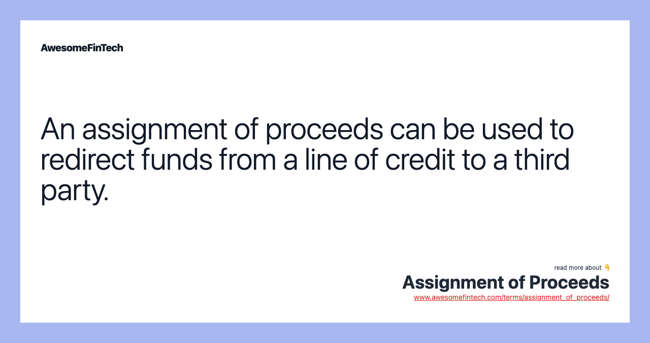 assignment proceeds definition