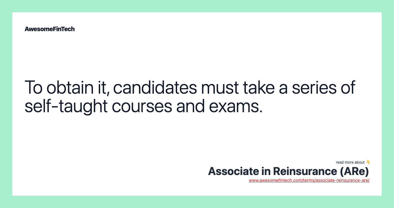 To obtain it, candidates must take a series of self-taught courses and exams.