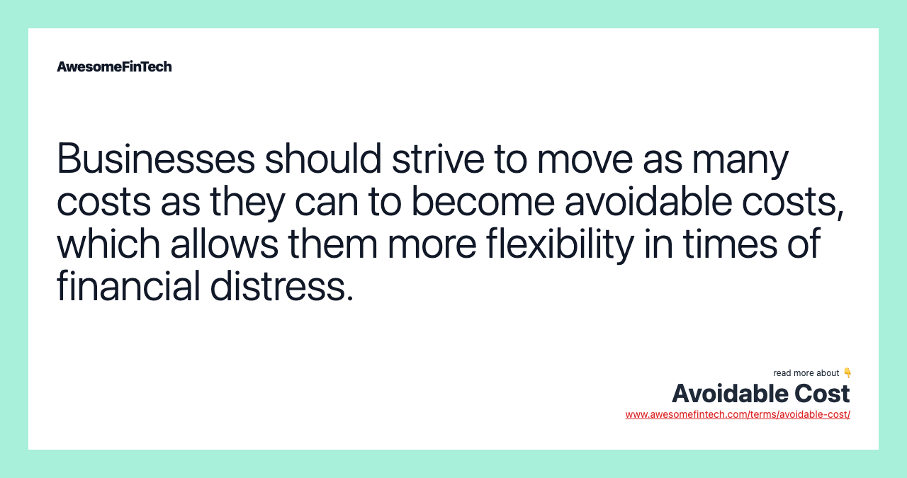 Avoidable Cost AwesomeFinTech Blog