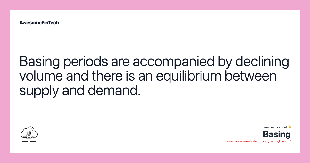 Basing periods are accompanied by declining volume and there is an equilibrium between supply and demand.