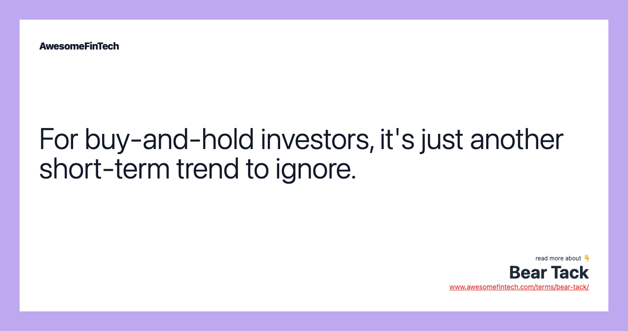For buy-and-hold investors, it's just another short-term trend to ignore.