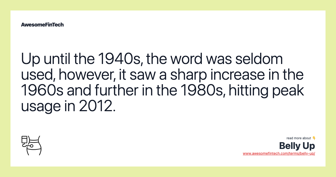 Up until the 1940s, the word was seldom used, however, it saw a sharp increase in the 1960s and further in the 1980s, hitting peak usage in 2012.