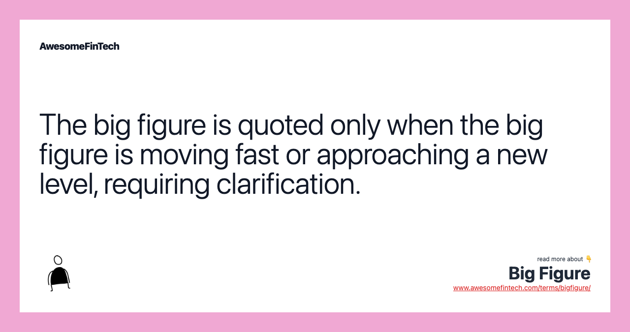 The big figure is quoted only when the big figure is moving fast or approaching a new level, requiring clarification.
