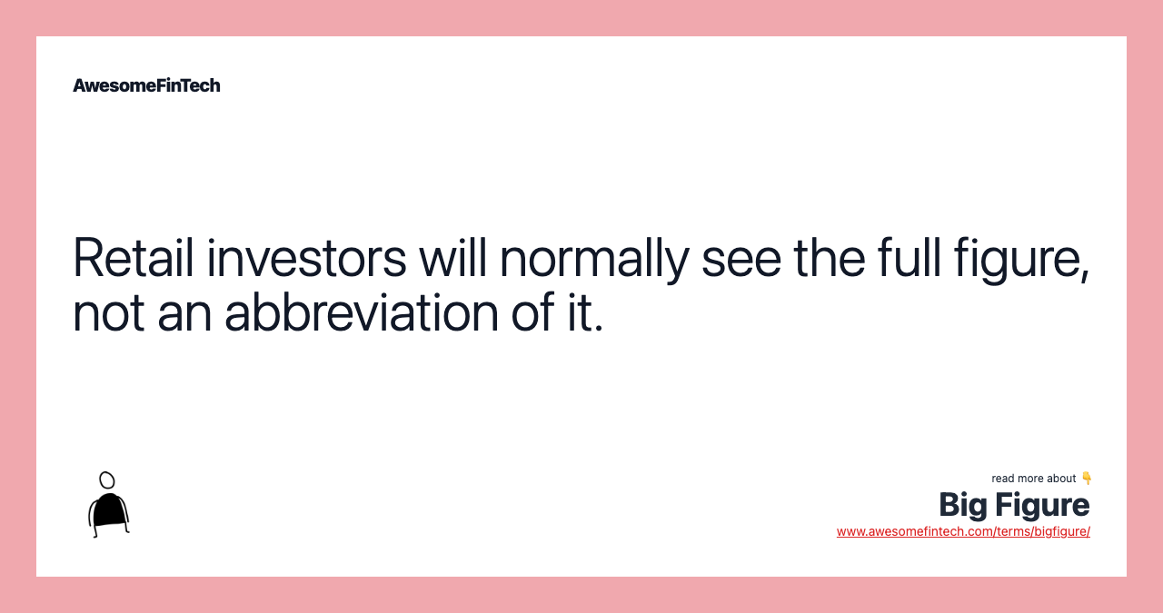 Retail investors will normally see the full figure, not an abbreviation of it.