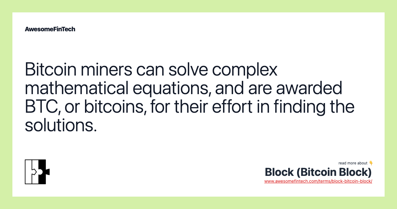 Bitcoin miners can solve complex mathematical equations, and are awarded BTC, or bitcoins, for their effort in finding the solutions.