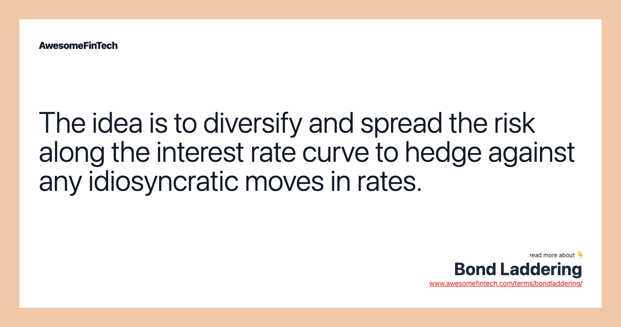 The idea is to diversify and spread the risk along the interest rate curve to hedge against any idiosyncratic moves in rates.