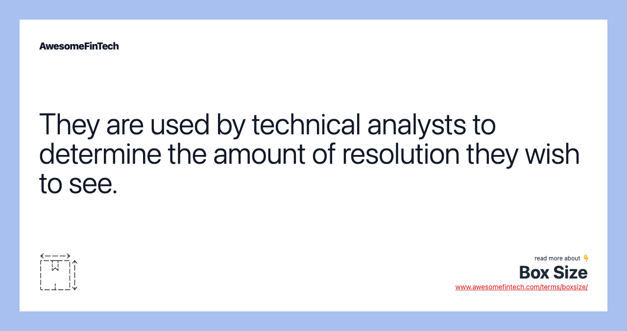 They are used by technical analysts to determine the amount of resolution they wish to see.