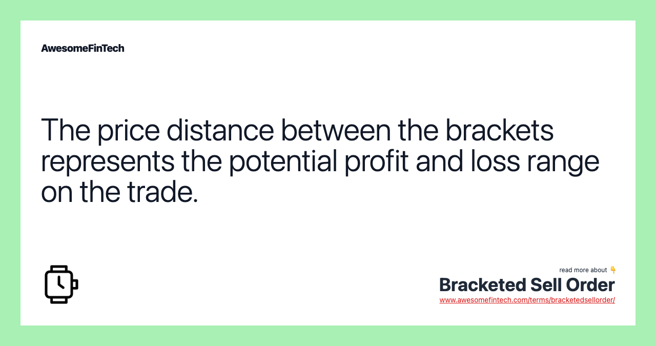 The price distance between the brackets represents the potential profit and loss range on the trade.