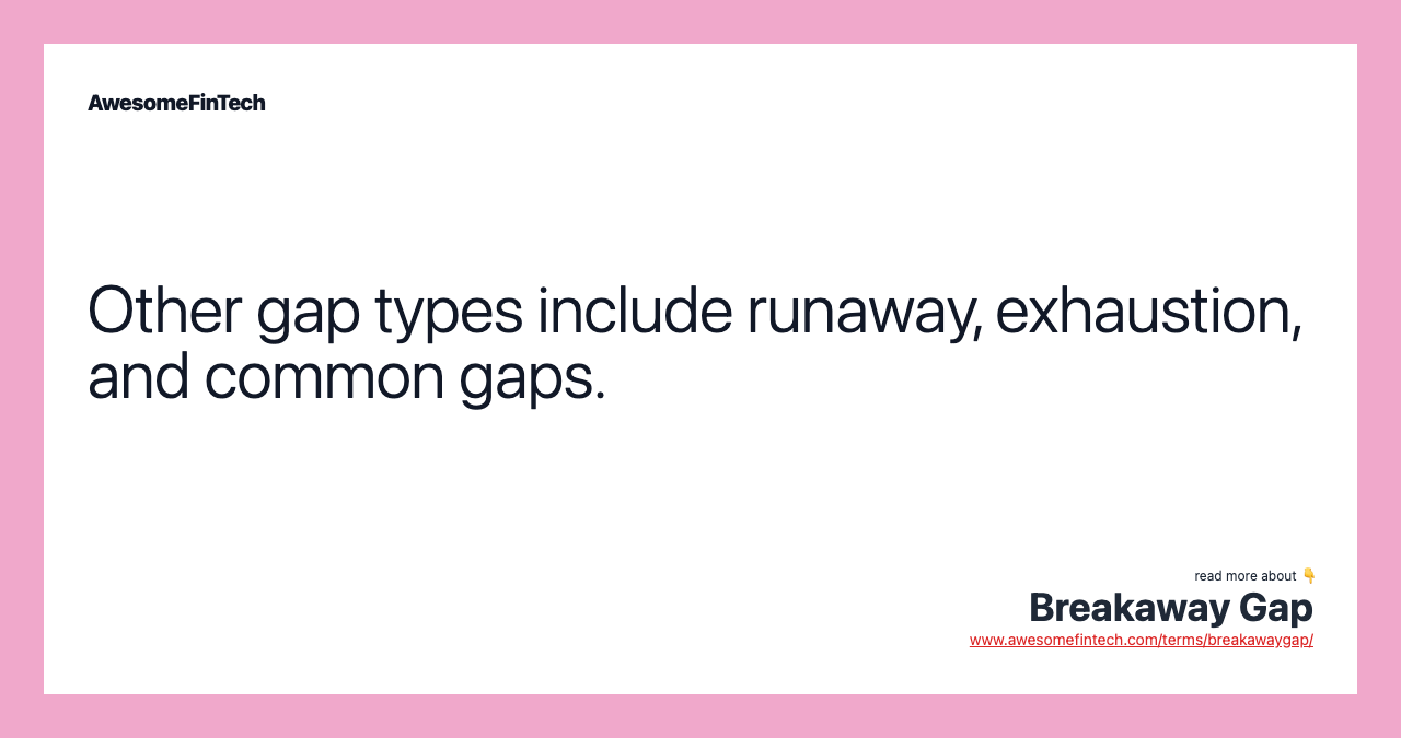 Other gap types include runaway, exhaustion, and common gaps.