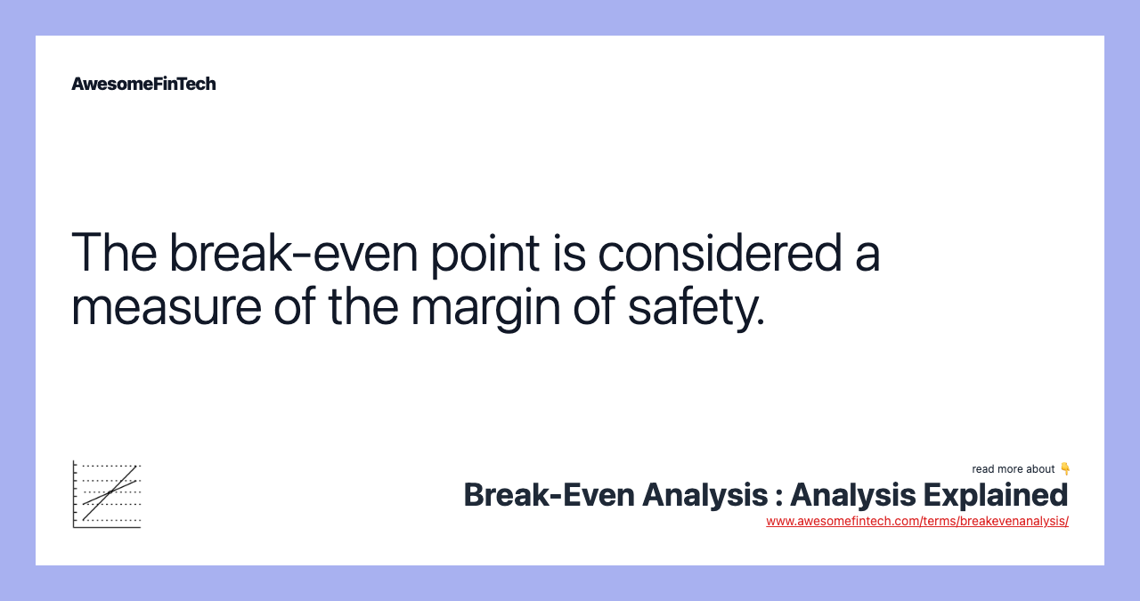 The break-even point is considered a measure of the margin of safety.
