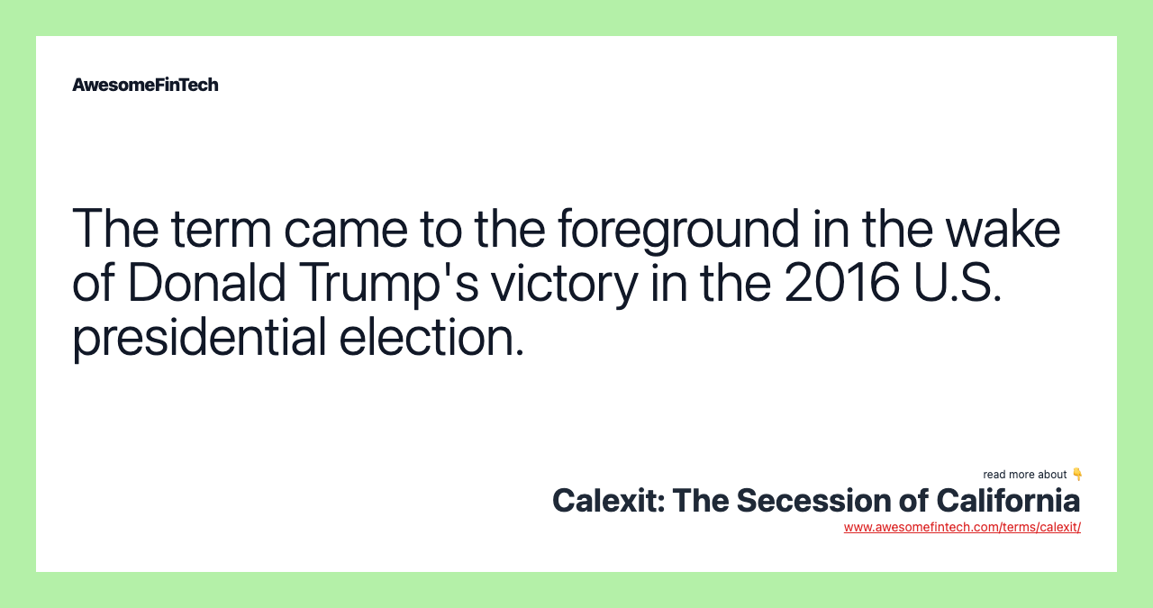 The term came to the foreground in the wake of Donald Trump's victory in the 2016 U.S. presidential election.