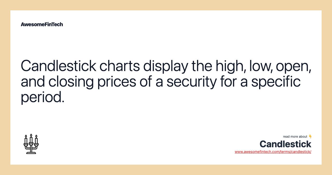 Candlestick charts display the high, low, open, and closing prices of a security for a specific period.