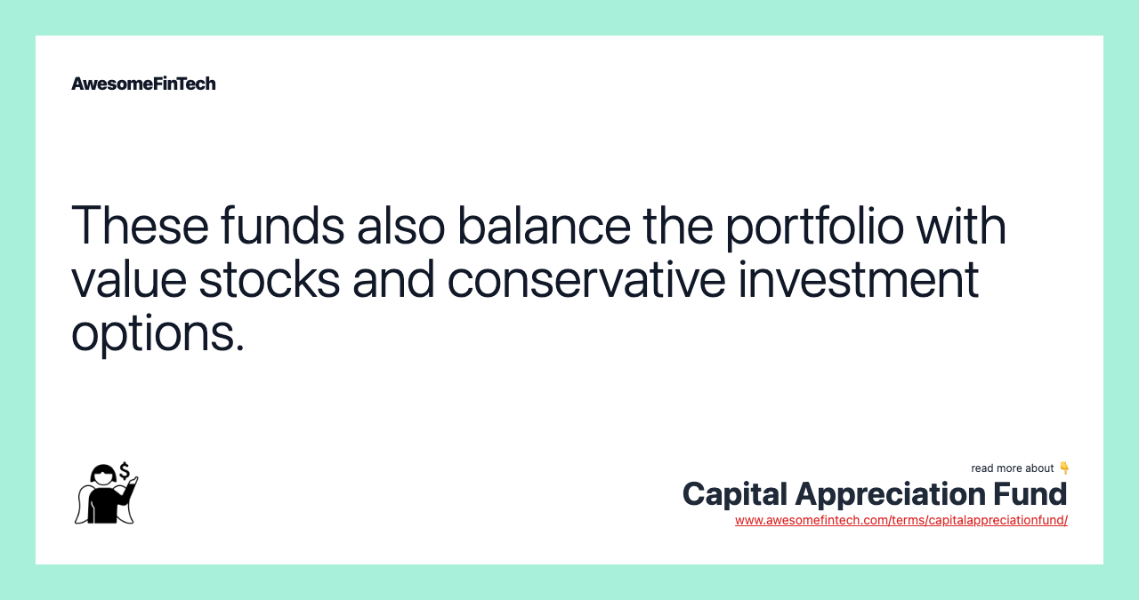 These funds also balance the portfolio with value stocks and conservative investment options.