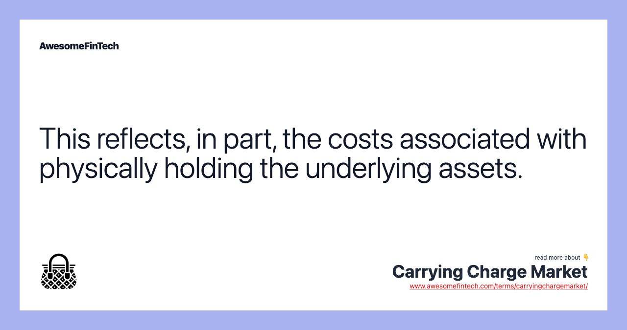 This reflects, in part, the costs associated with physically holding the underlying assets.