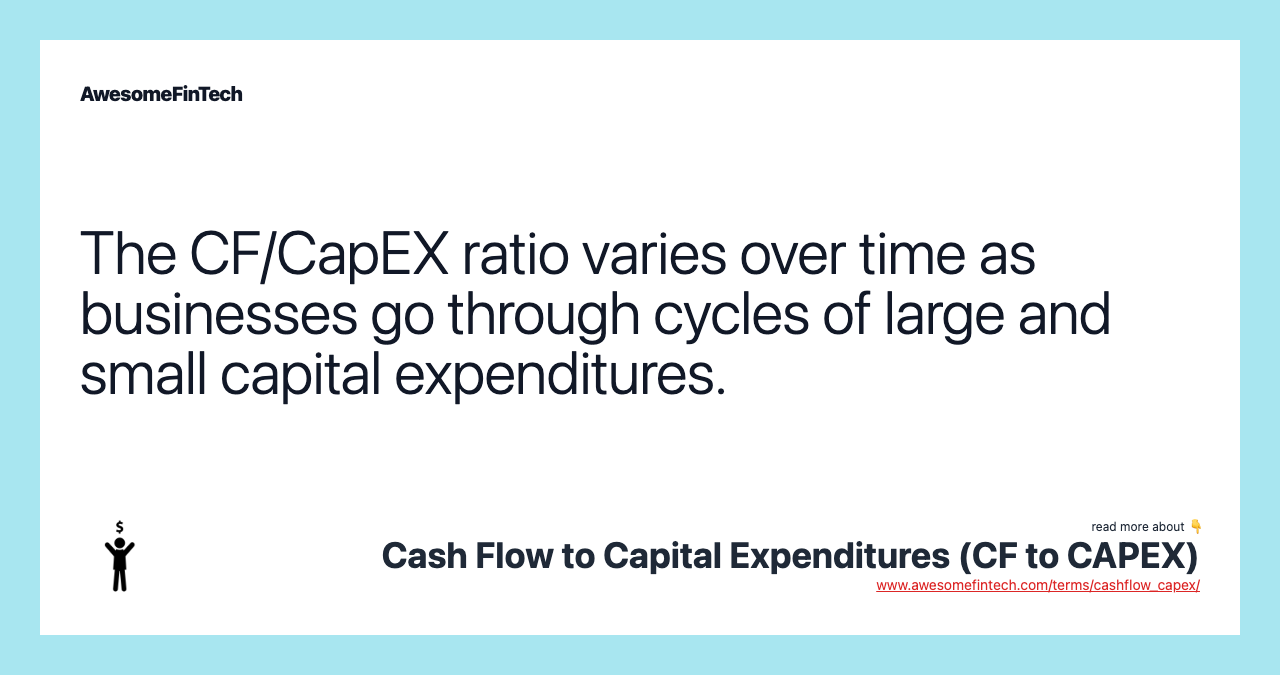 The CF/CapEX ratio varies over time as businesses go through cycles of large and small capital expenditures.