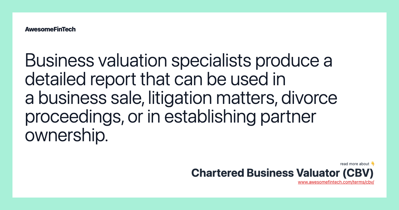 Business valuation specialists produce a detailed report that can be used in a business sale, litigation matters, divorce proceedings, or in establishing partner ownership.
