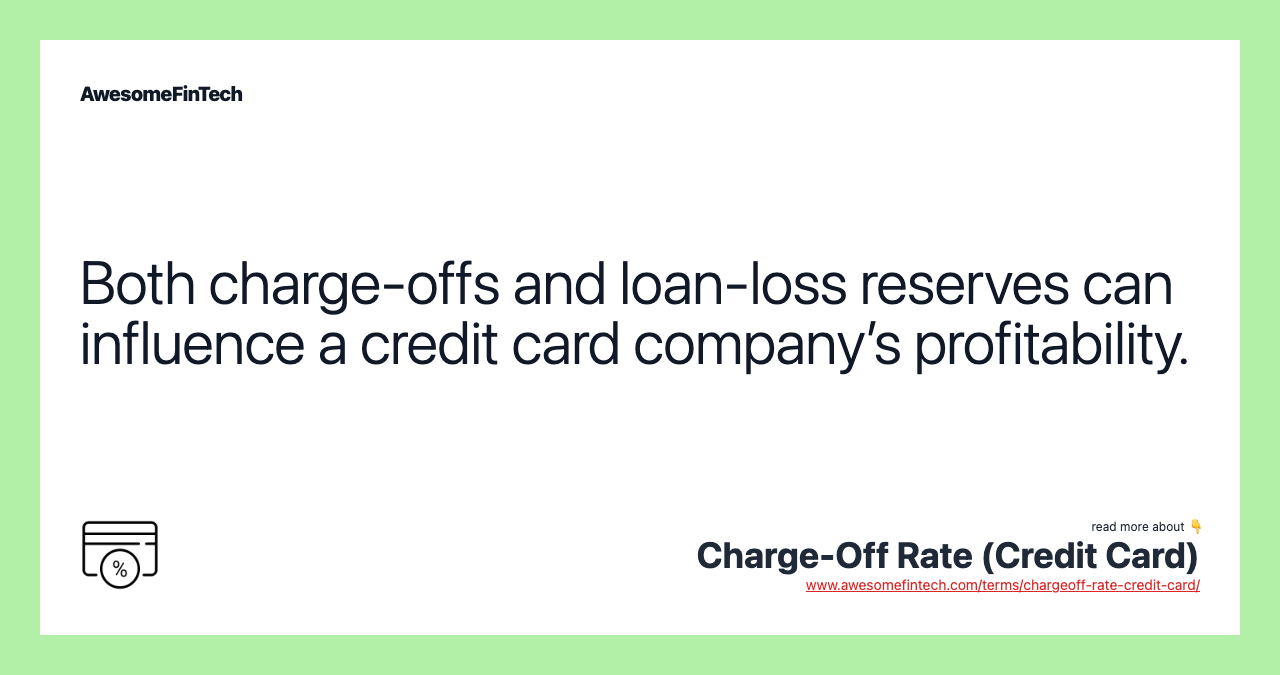 Both charge-offs and loan-loss reserves can influence a credit card company’s profitability.