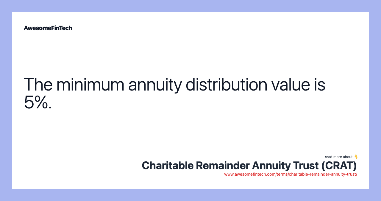 The minimum annuity distribution value is 5%.