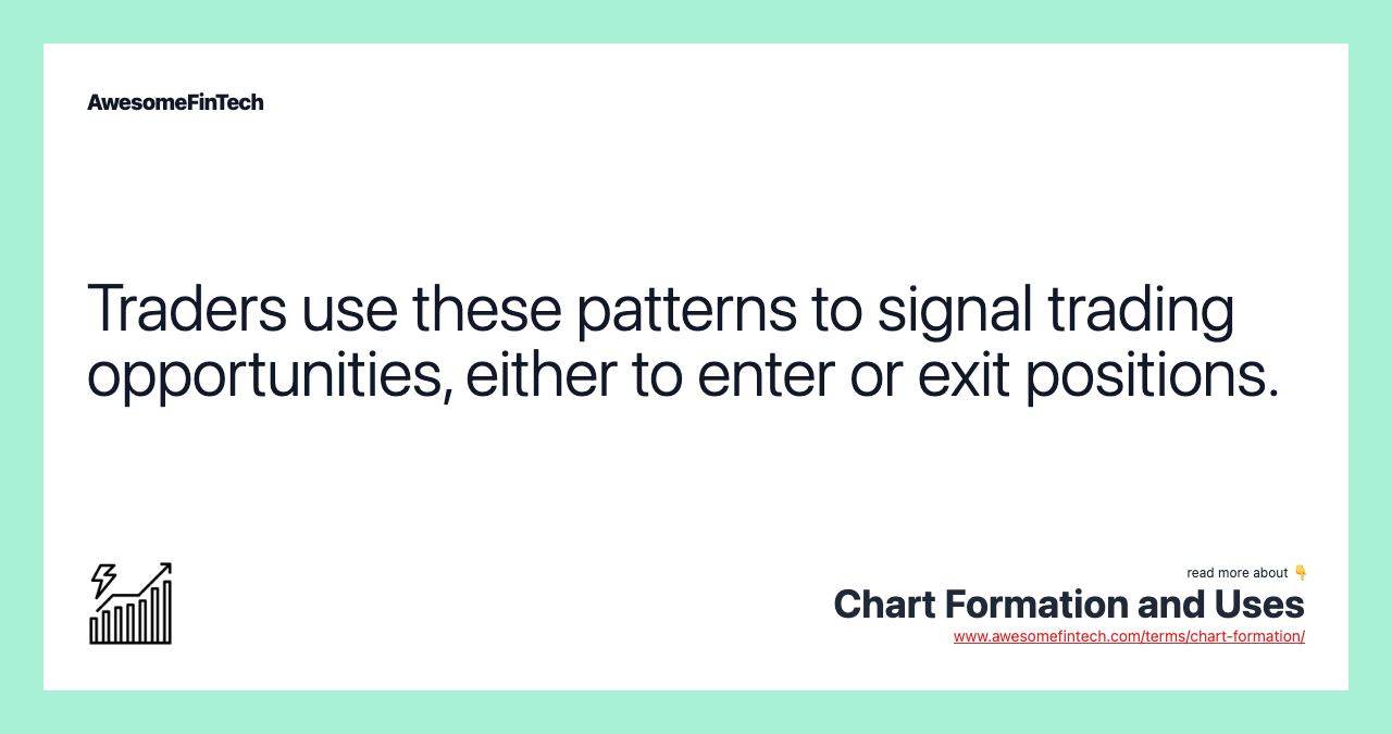 Traders use these patterns to signal trading opportunities, either to enter or exit positions.