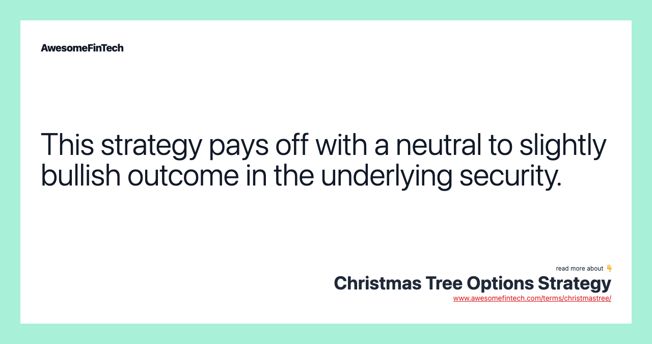 This strategy pays off with a neutral to slightly bullish outcome in the underlying security.