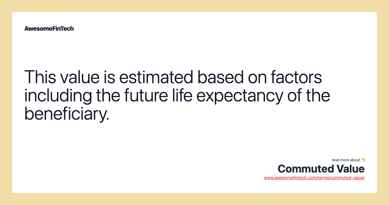 Commutation Rate Commuted Value | AwesomeFinTech Blog