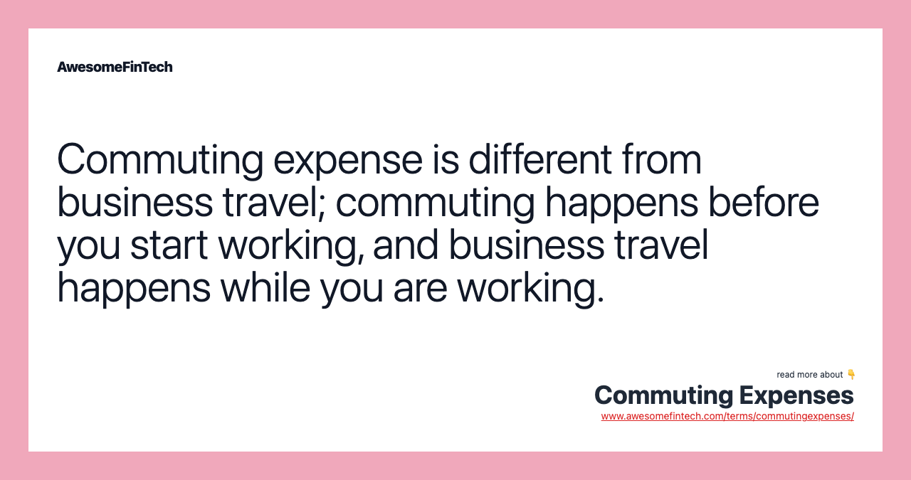 commuting vs travel expenses