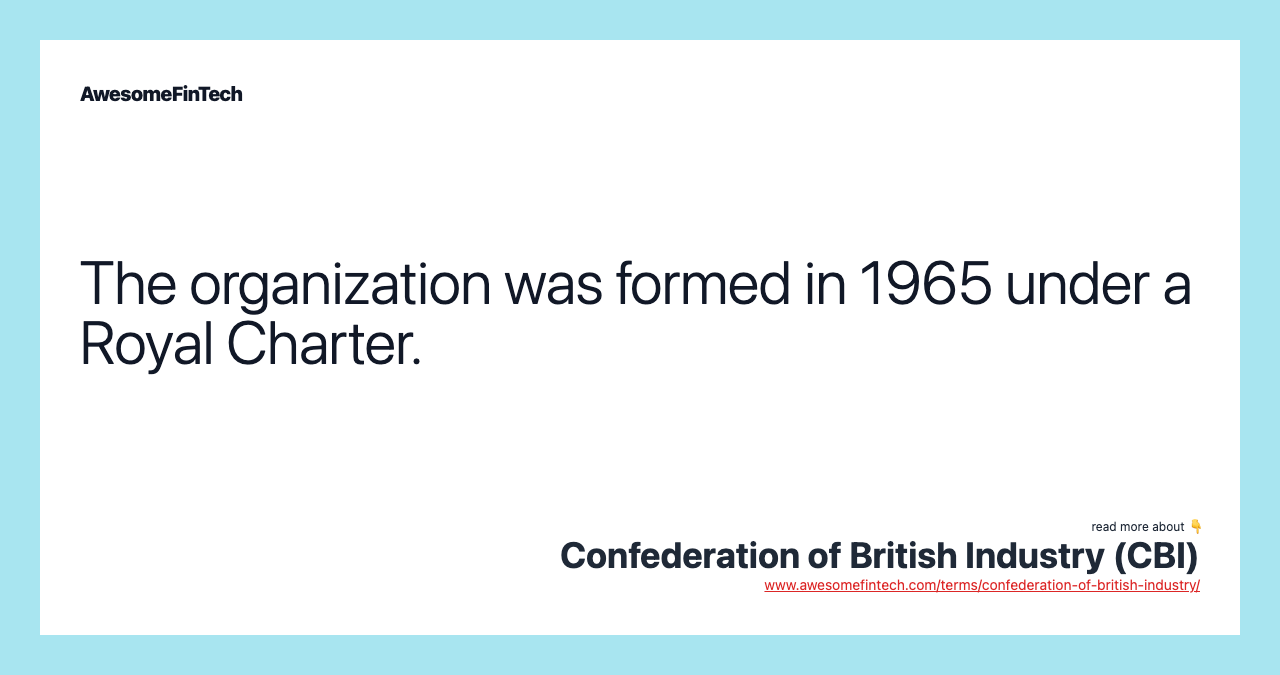 The organization was formed in 1965 under a Royal Charter.