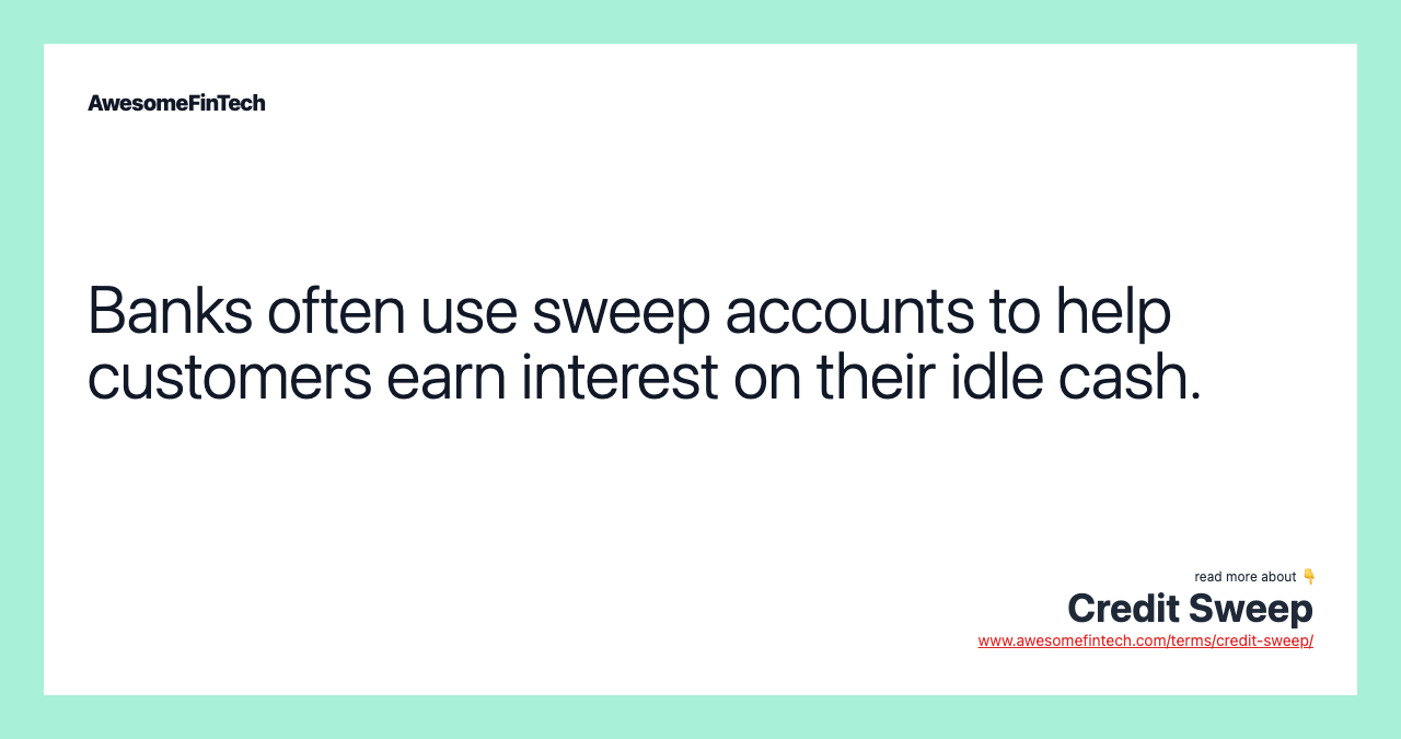 Credit Sweep AwesomeFinTech Blog