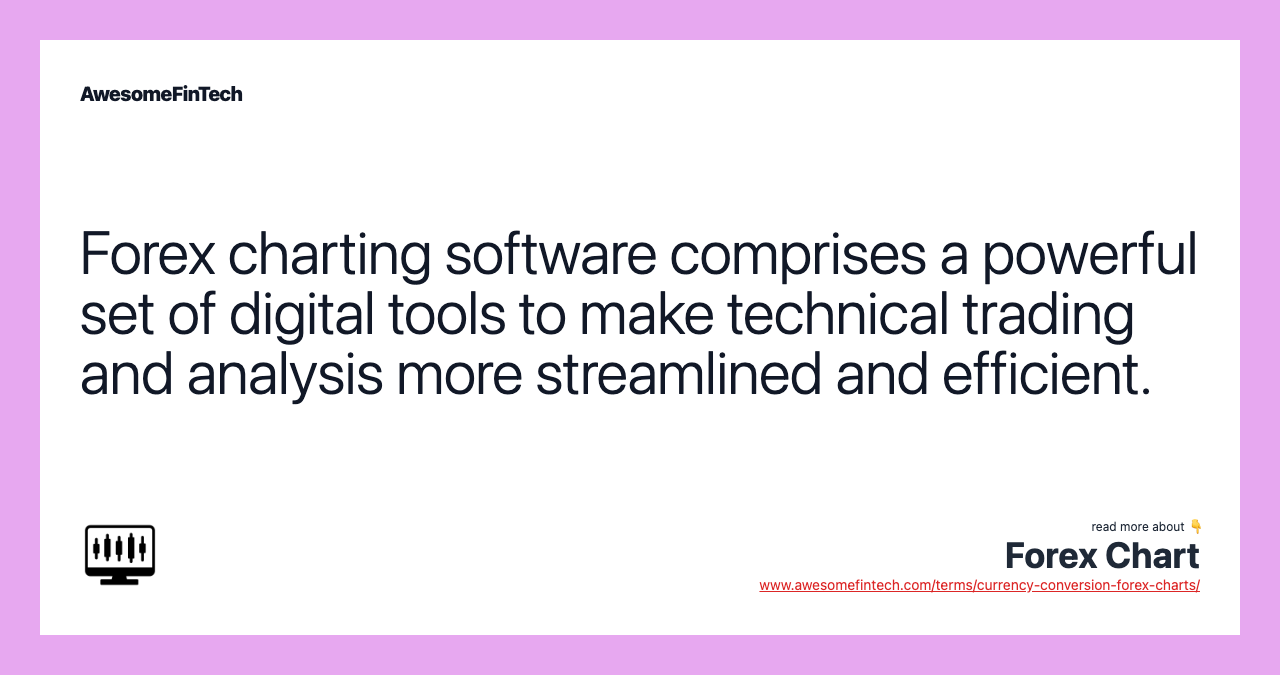 Forex charting software comprises a powerful set of digital tools to make technical trading and analysis more streamlined and efficient.