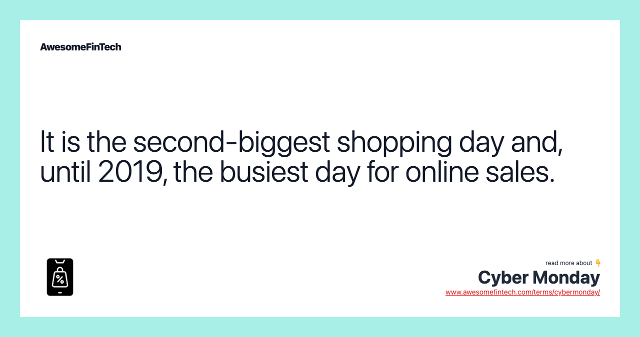 It is the second-biggest shopping day and, until 2019, the busiest day for online sales.