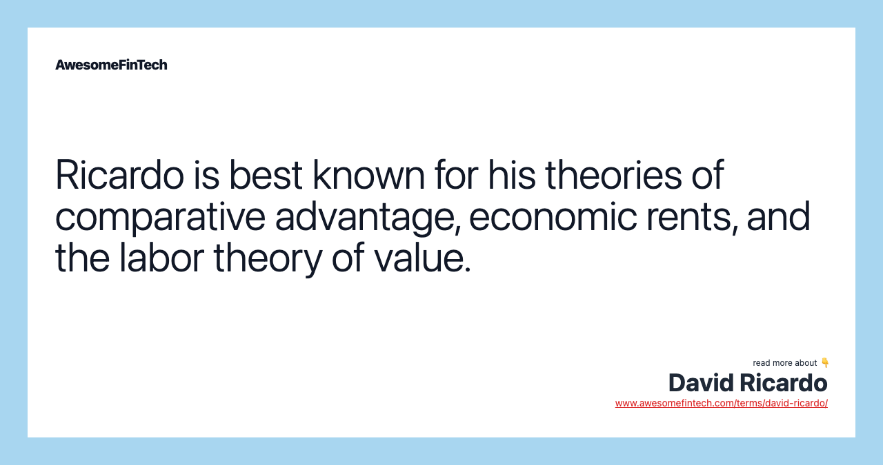 david ricardo labor theory of value