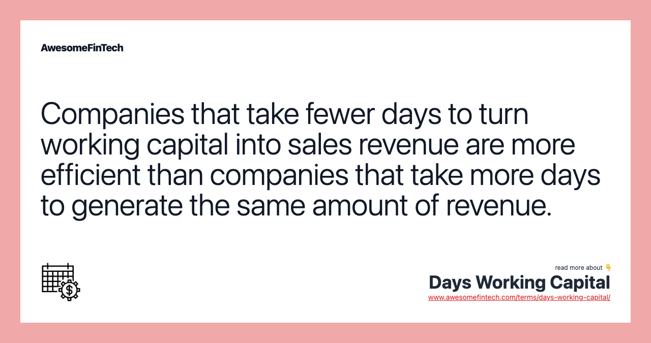 Days Working Capital AwesomeFinTech Blog