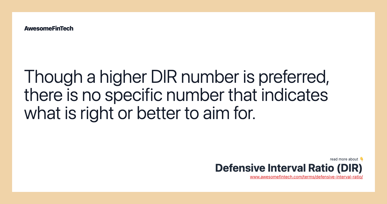 Defensive interval ratio dir awesomefintech blog