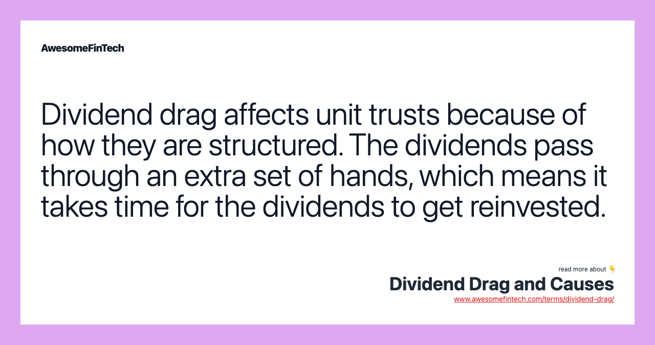 Dividend Drag and Causes AwesomeFinTech Blog
