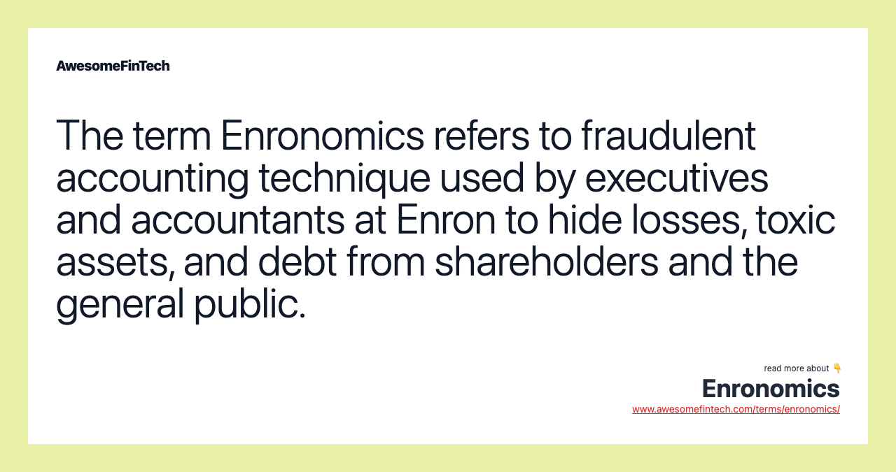 Enronomics | AwesomeFinTech Blog