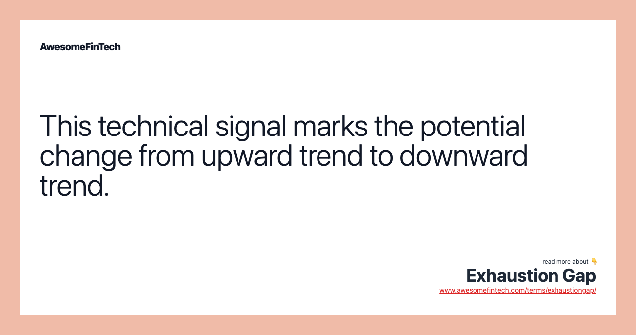 This technical signal marks the potential change from upward trend to downward trend.