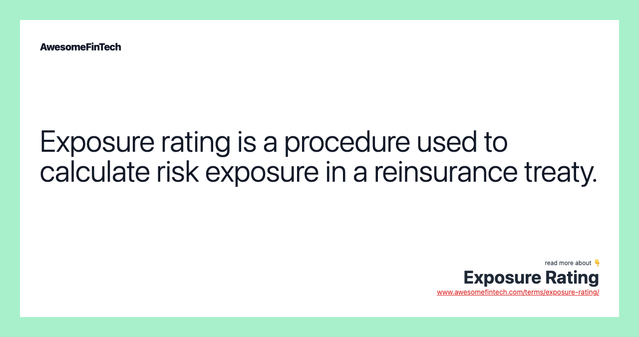 Exposure Rating Exposure Rating Exposure Band Definition a) Very