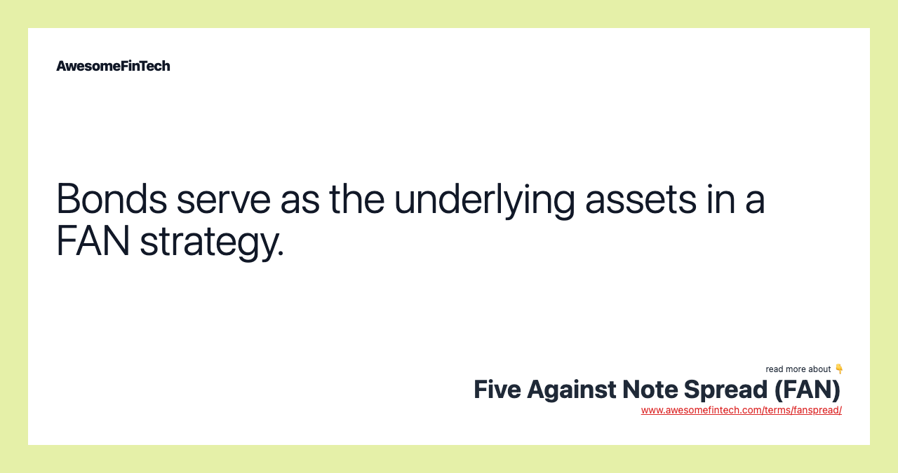 Bonds serve as the underlying assets in a FAN strategy.