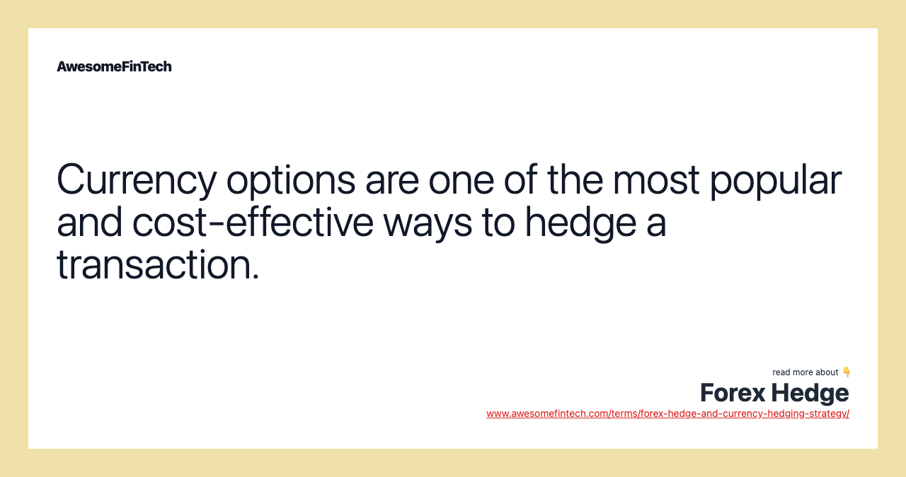 Forex Hedge AwesomeFinTech Blog