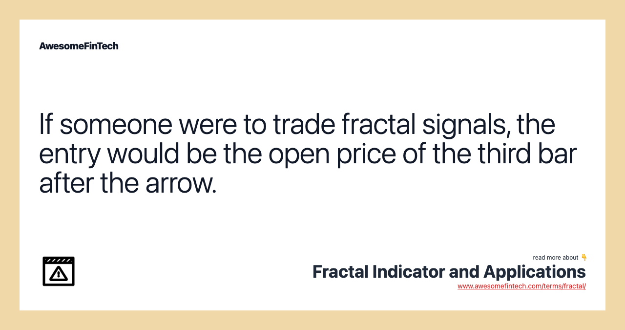 If someone were to trade fractal signals, the entry would be the open price of the third bar after the arrow.