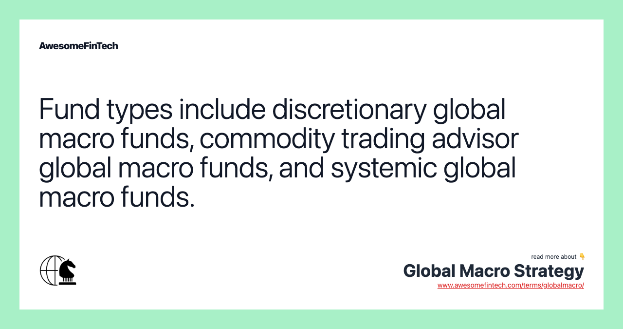 Fund types include discretionary global macro funds, commodity trading advisor global macro funds, and systemic global macro funds.