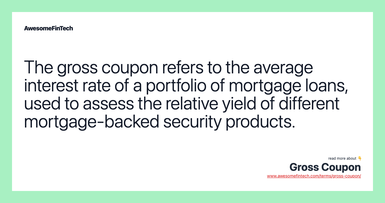 Gross Coupon AwesomeFinTech Blog