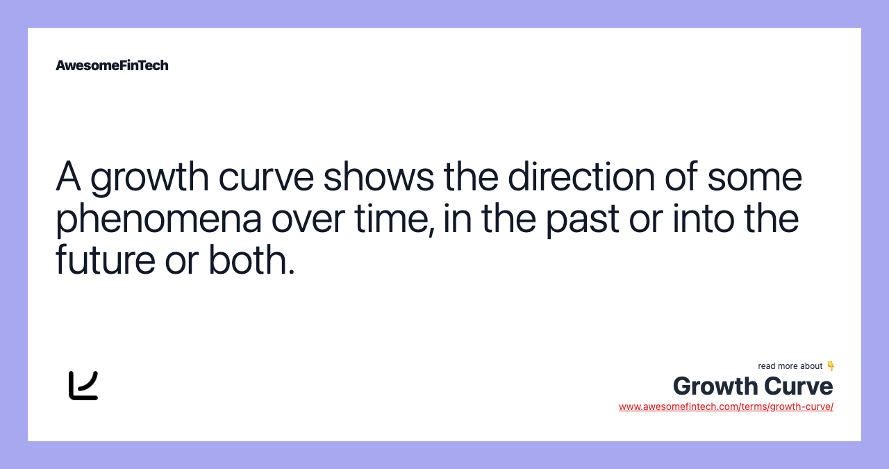 A growth curve shows the direction of some phenomena over time, in the past or into the future or both.